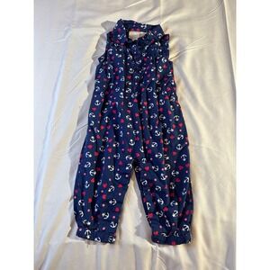 Koala Baby Girls Navy Anchor Heart Jumpsuit Romper Sleeveless 6M